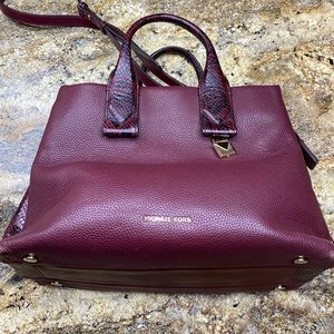 Michael Kors Burgundy and Snake Skin Purse
